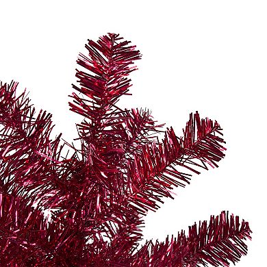 3' Metallic Red Tinsel Artificial Christmas Tree - Unlit
