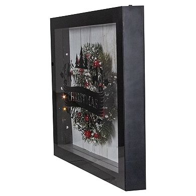 14" Black Framed 3D "Merry Christmas" LED Christmas Box Decor