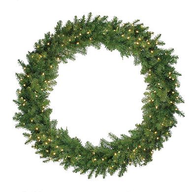 Pre-Lit Northern Pine LED Artificial Christmas Wreath - 48-Inch Warm White Lights