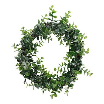 Sparkling Silver and Green Grass Decorative Artificial Christmas Wreath - 8.75-Inch Unlit