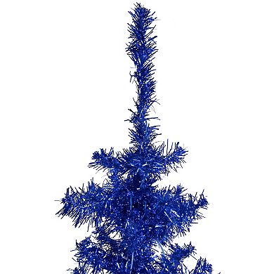 4' Blue Artificial Tinsel Christmas Tree  Unlit