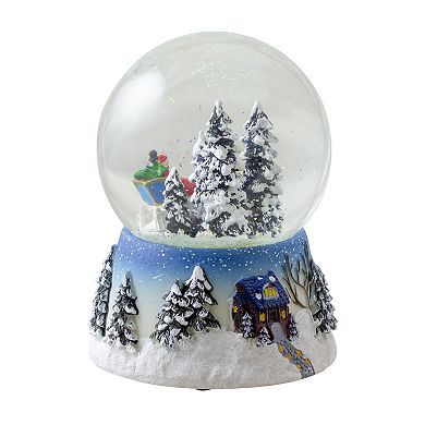 5.75" Winter Forest Sleigh Ride Musical Christmas Snow Globe