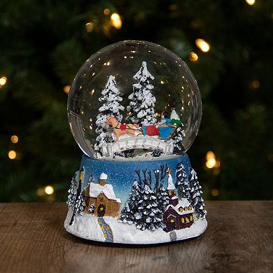 5.75" Winter Forest Sleigh Ride Musical Christmas Snow Globe