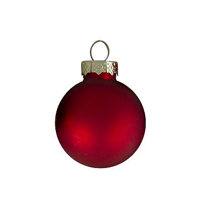 10ct Red 2-Finish Glass Christmas Ball Ornaments 1.75" (45mm)