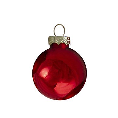 10ct Red 2-Finish Glass Christmas Ball Ornaments 1.75" (45mm)