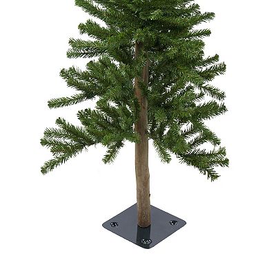 3' Pre-Lit Alpine Artificial Christmas Tree - Clear Lights