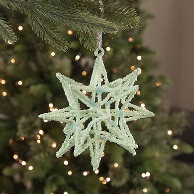 6.75" Light Green Starburst Christmas Ornament