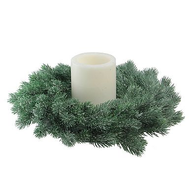 Green Frosted Pine Artificial Christmas Wreath - 16-Inch Unlit