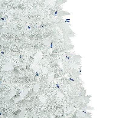4' Pre-Lit White Tinsel Pop-Up Artificial Christmas Tree  Blue Lights
