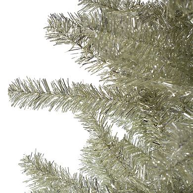 6' Unlit Medium Sheer Champagne Tinsel Artificial Christmas Tree