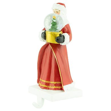 8.75" Old-World Santa with Water Globe Christmas Stocking Holder