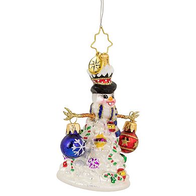 Christopher Radko Quite a Lively Tree Gem Snowman Glass Christmas Ornament 1020648