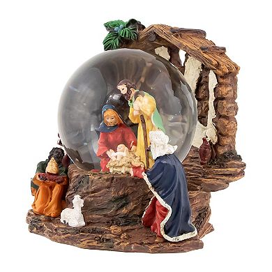 6.75" Holy Family Christmas Nativity Musical Water Globe