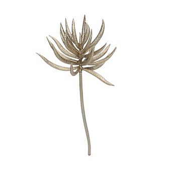 9.5" Silver and Brown Glittered Aeonium Artificial Christmas Spray