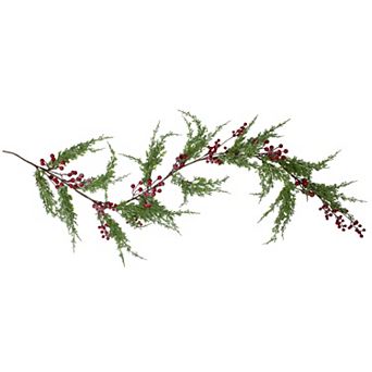 5' x 10" Frosted Red Berry Artificial Christmas Garland Unlit