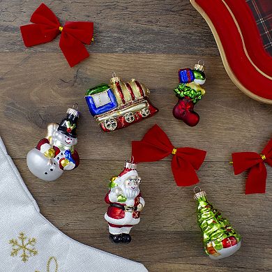 5ct Vibrantly Colored Festive Holiday Christmas Figurine Ornaments 3.5"