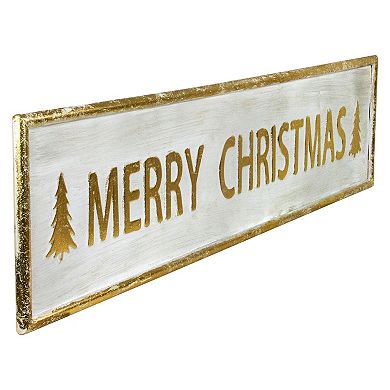 48" Metallic Gold Merry Christmas Metal Wall Sign