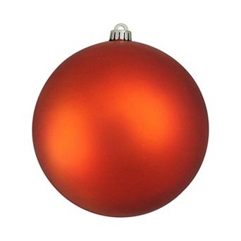 Burnt Orange Matte Shatterproof Christmas Ball Ornament 8" (200mm)