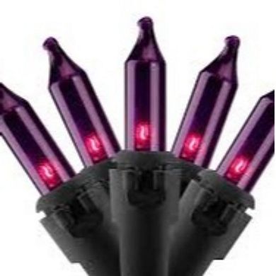 35-Count Purple Mini Christmas Lights 7ft Black Wire