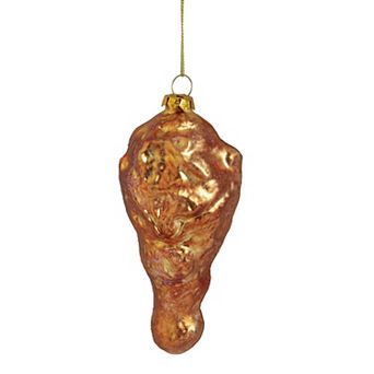 4.5" Buffalo Chicken Wing Drumette Glass Christmas Ornament