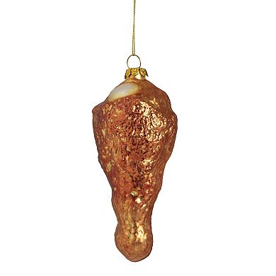 4.5" Buffalo Chicken Wing Drumette Glass Christmas Ornament