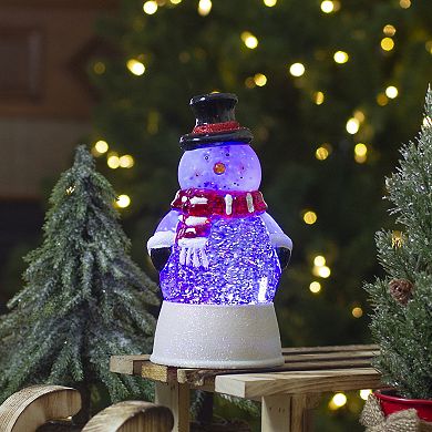 7.5" LED Lighted Color Changing Snowman Christmas Snow Globe