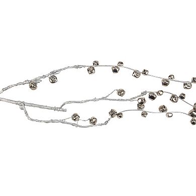 41" Silver Hanging Jingle Bell Artificial Christmas Spray
