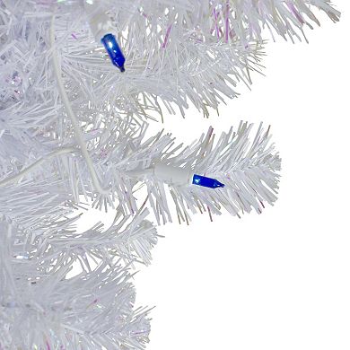 3' Pre-Lit White Pine Slim Artificial Christmas Tree - Blue Lights