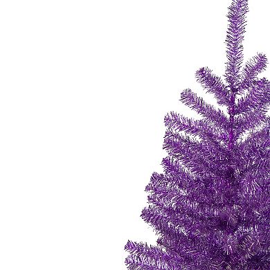 3' Metallic Purple Tinsel Artificial Christmas Tree - Unlit