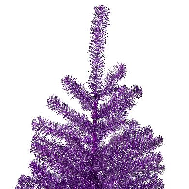 3' Metallic Purple Tinsel Artificial Christmas Tree - Unlit