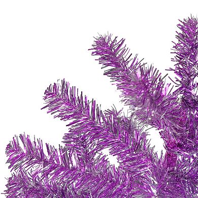 3' Metallic Purple Tinsel Artificial Christmas Tree - Unlit