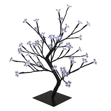 18" Pre-Lit Japanese Sakura Blossom Flower Artificial Tree - Pure White LED Lights