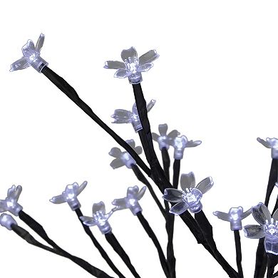 18" Pre-Lit Japanese Sakura Blossom Flower Artificial Tree - Pure White LED Lights