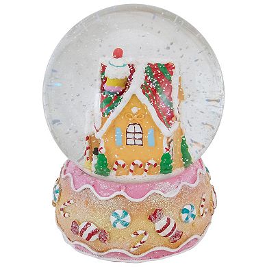 6.5" Gingerbread House Musical Christmas Snow Globe