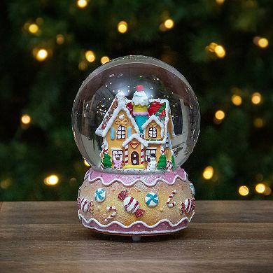 6.5" Gingerbread House Musical Christmas Snow Globe