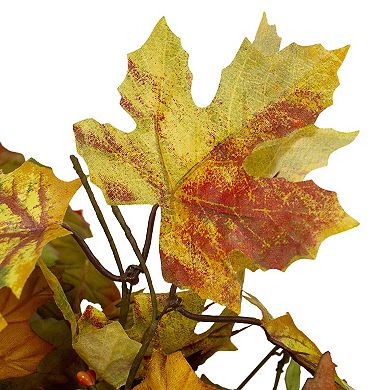 Berries and Twigs Artificial Thanksgiving Wreath Yellow 30-Inch - Unlit