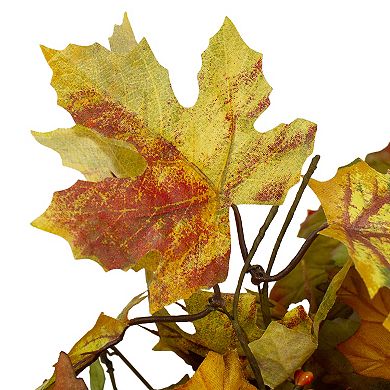 Berries and Twigs Artificial Thanksgiving Wreath Yellow 30-Inch - Unlit