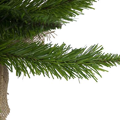 18" Mini Balsam Pine Medium Artificial Christmas Tree in Burlap Base Unlit