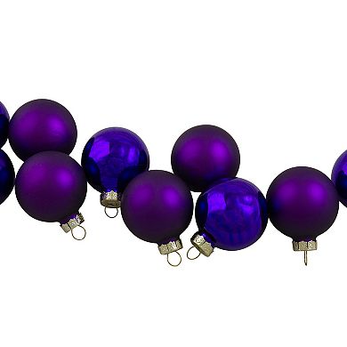 10ct Shiny and Matte Purple Glass Ball Christmas Ornaments 1.75" (45mm)