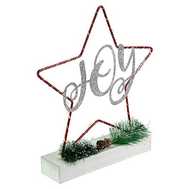 11" LED Lighted Star Silhouette Christmas Joy Sign