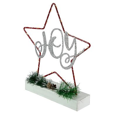 11" LED Lighted Star Silhouette Christmas Joy Sign
