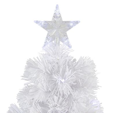 3' Pre-Lit LED Color Changing White Fiber Optic Artificial Christmas Tree