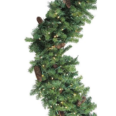 Pre-Lit Dakota Pine Artificial Christmas Wreath - 72-Inch Warm White LED Lights