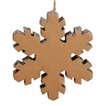 10" Country Rustic Silver Glittered Snowflake Christmas Ornament