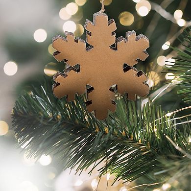 10" Country Rustic Silver Glittered Snowflake Christmas Ornament