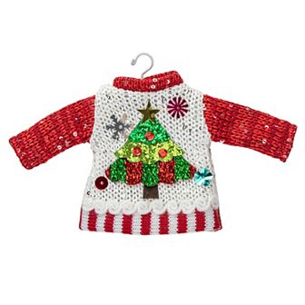 4.5" Christmas Tree Sweater on a Hanger Ornament