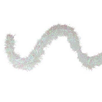 50' x 4" White Iridescent Artificial Christmas Garland - Unlit