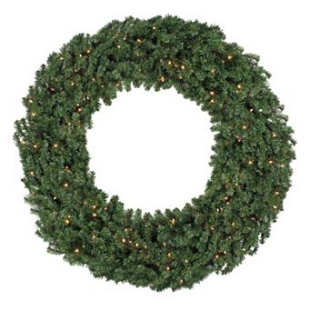 5' Pre-Lit Commercial Canadian Pine Artificial Christmas Wreath Clear Lights