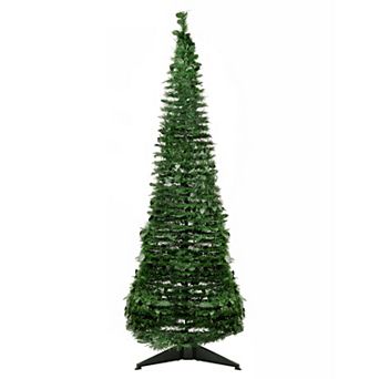 6' Green Tinsel Pop-Up Artificial Christmas Tree Unlit