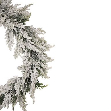 Heavily Flocked Pine Artificial Christmas Wreath 20-Inch Unlit